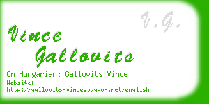 vince gallovits business card